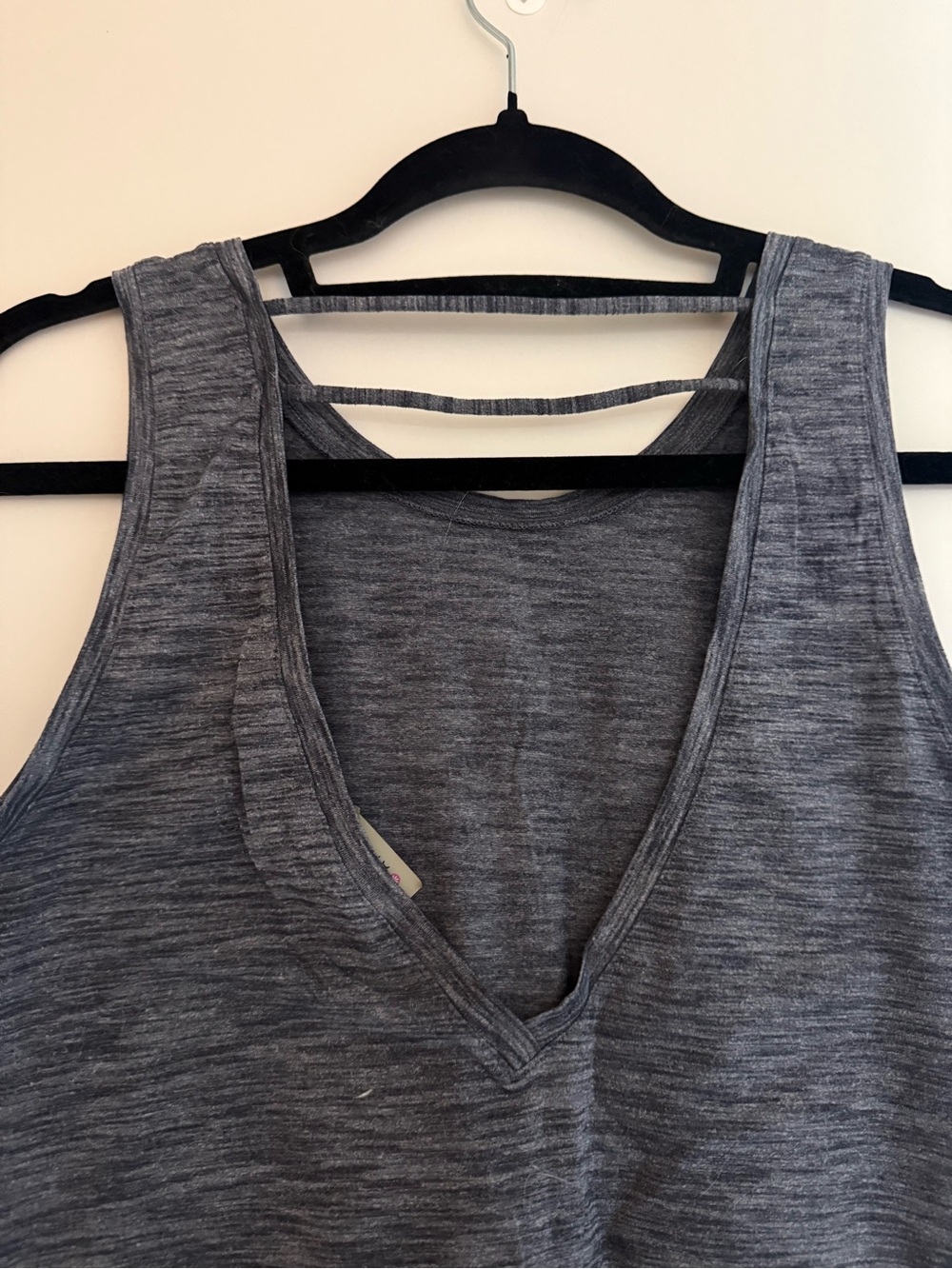 Athleta Gray Heather Strappy-Back Performance Tank - Picture 3 of 4